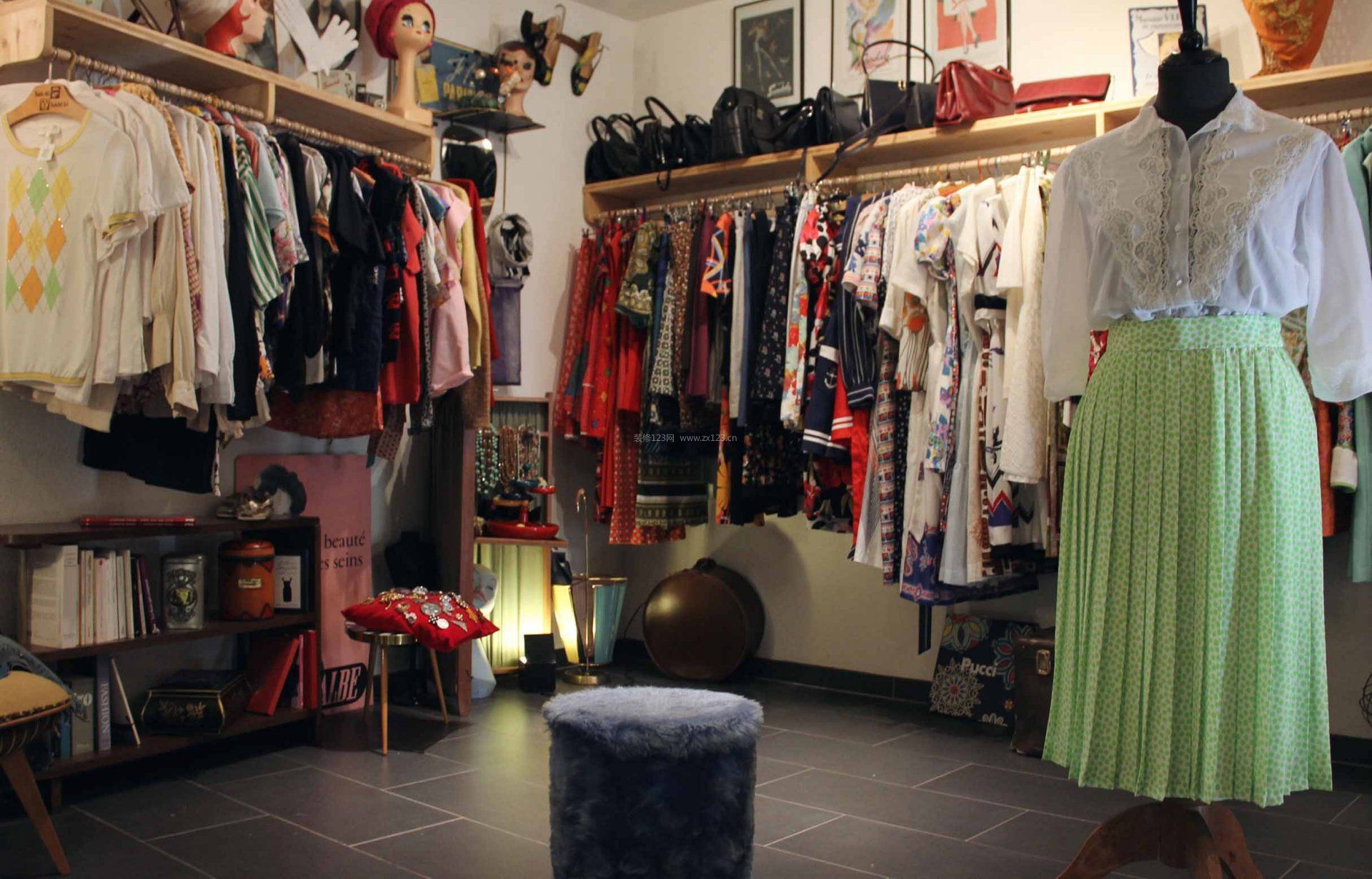 小服裝店門面室內(nèi)掛衣架裝修效果圖片大全與搭配指南